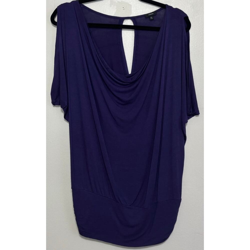 Storm Purple Cold Shoulder Blouse Women’s XL